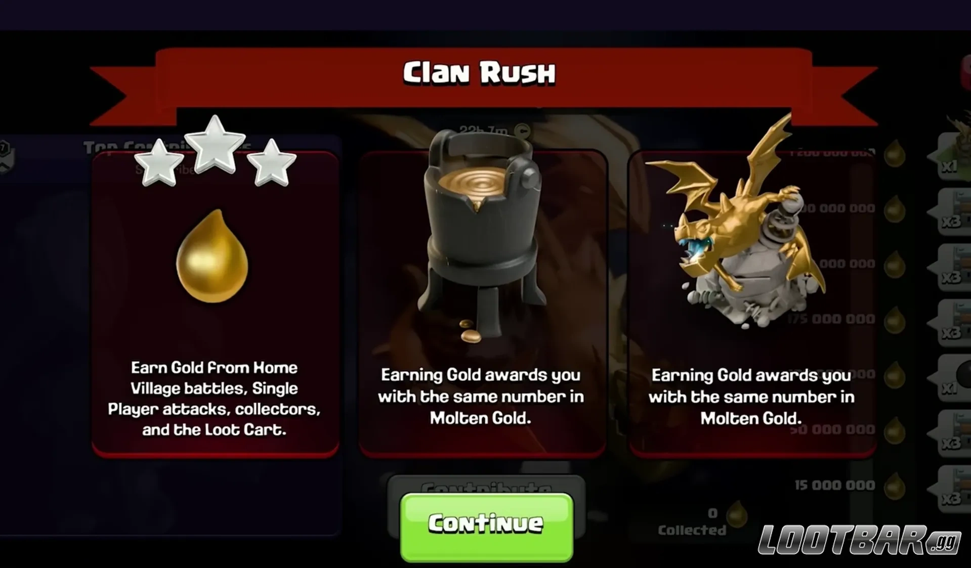 Molten Gold event progress bar