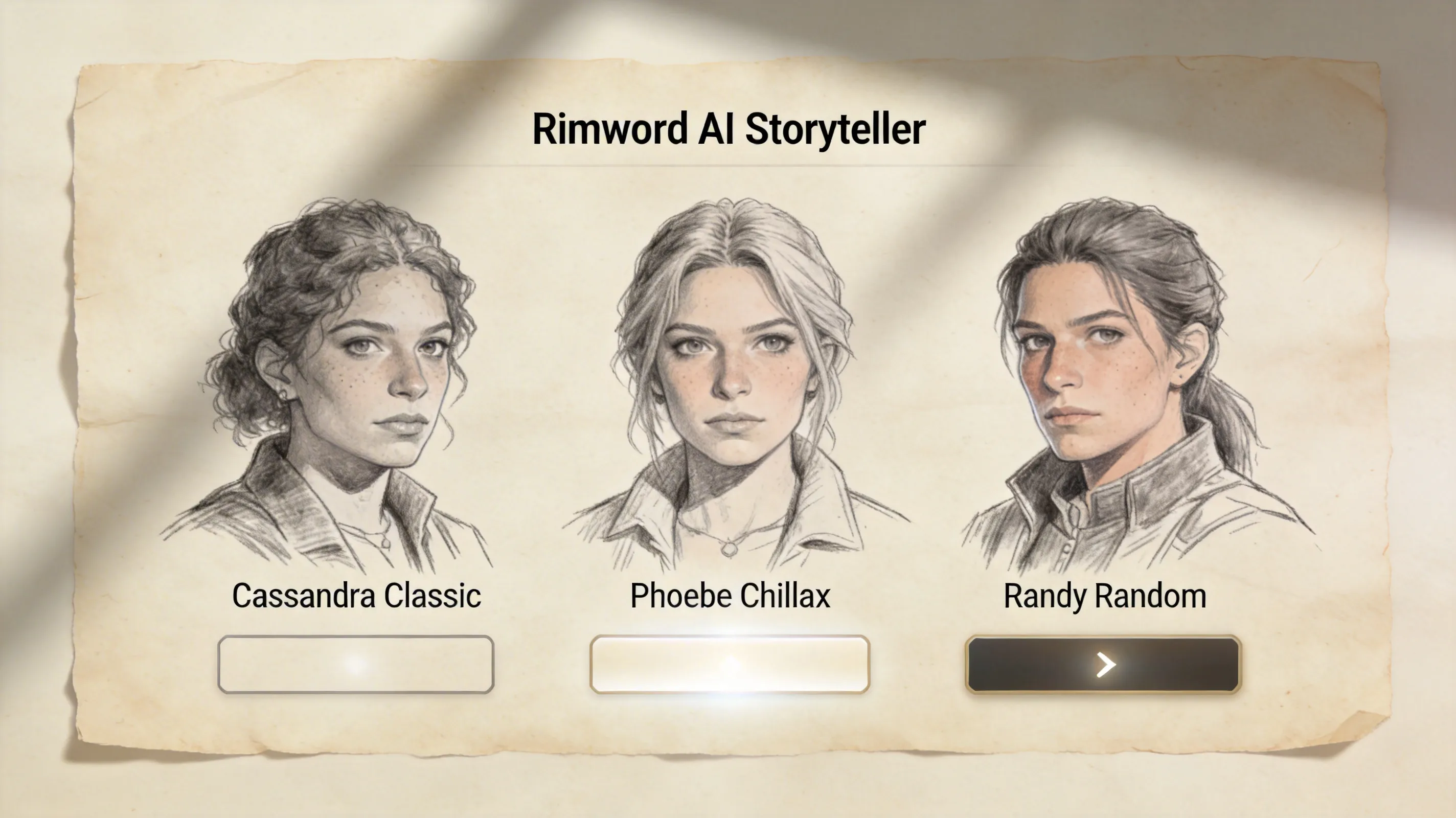 RimWorld AI Storyteller selection screen