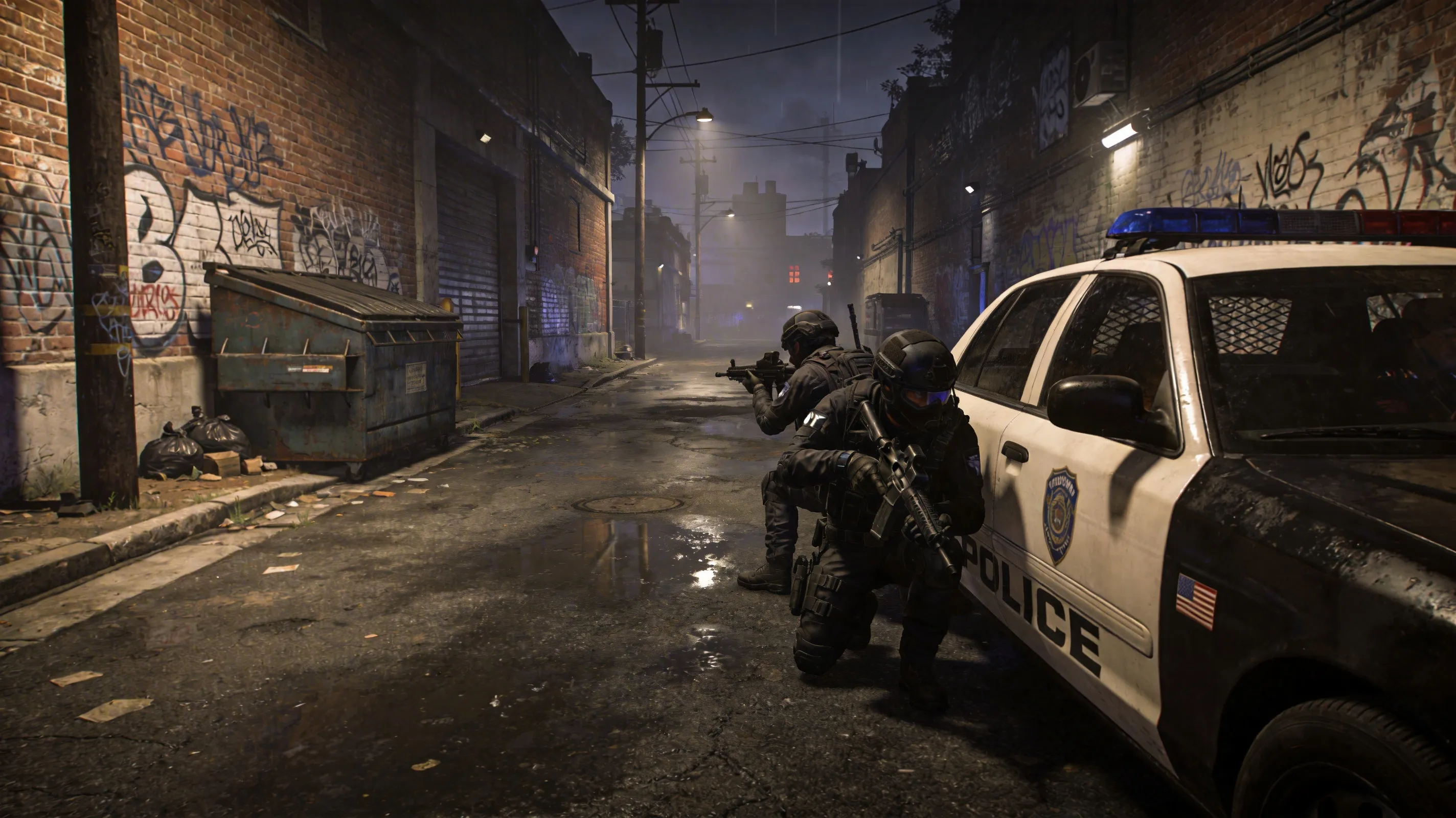 Dark urban alley environment in Los Sue&ntilde;os