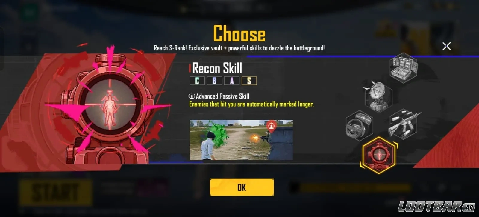 Recon specialization menu