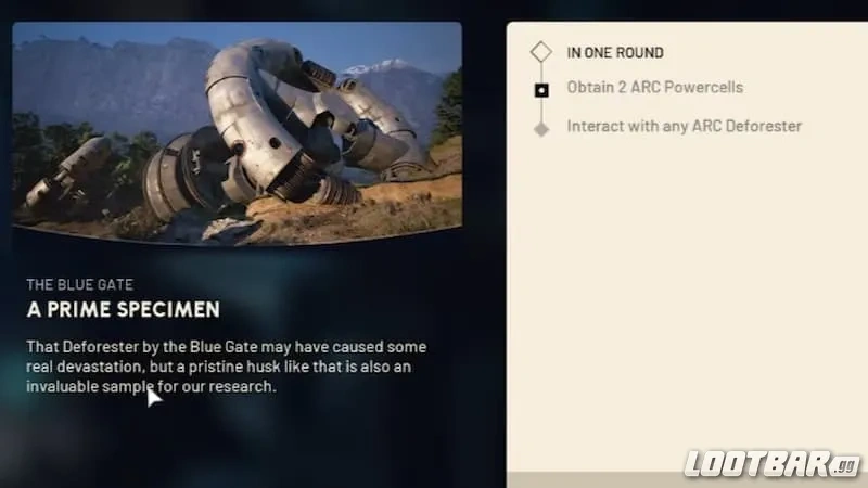 A Prime Specimen quest in Arc Raiders.