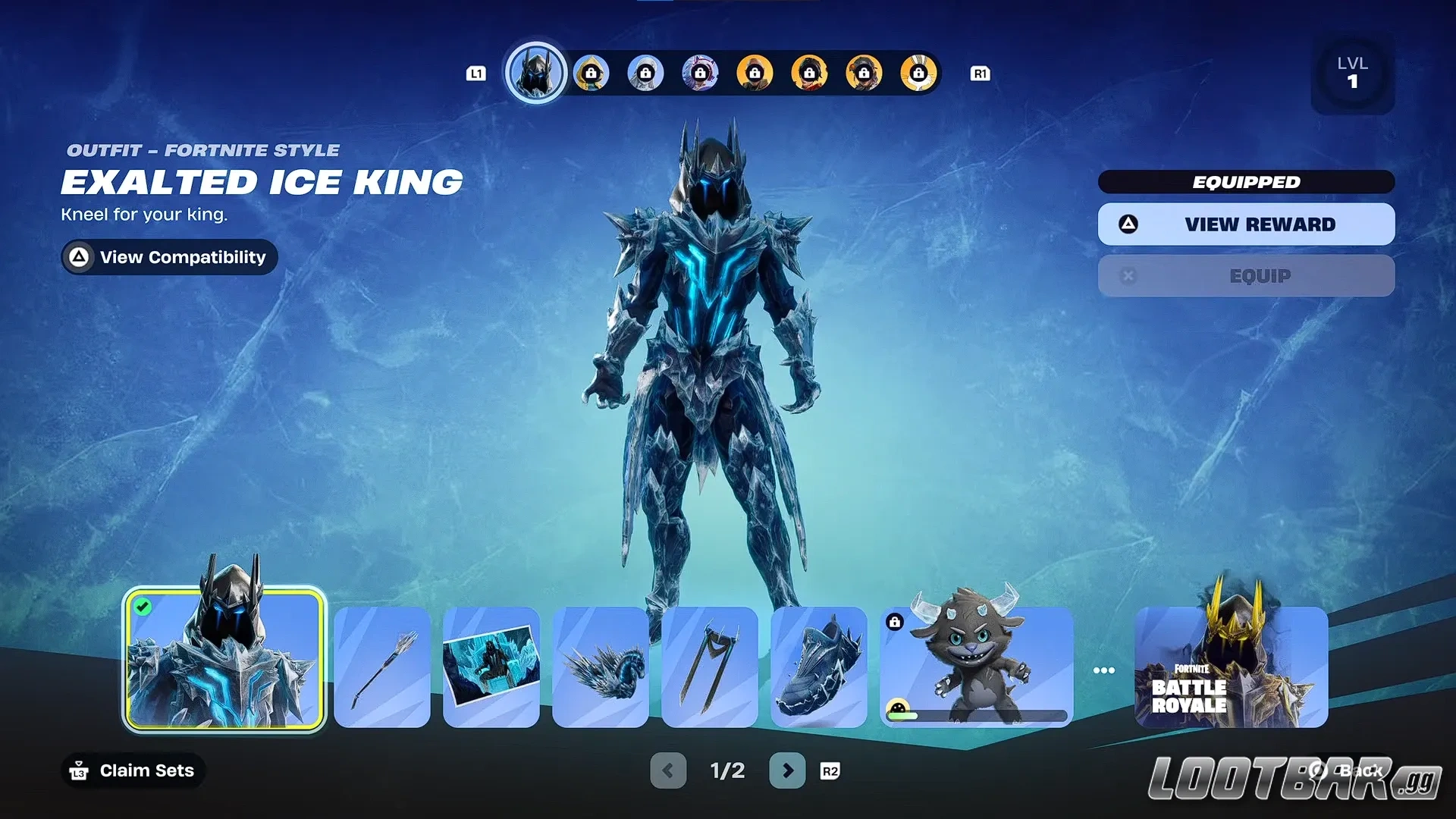 Exalted Ice King skin in-game