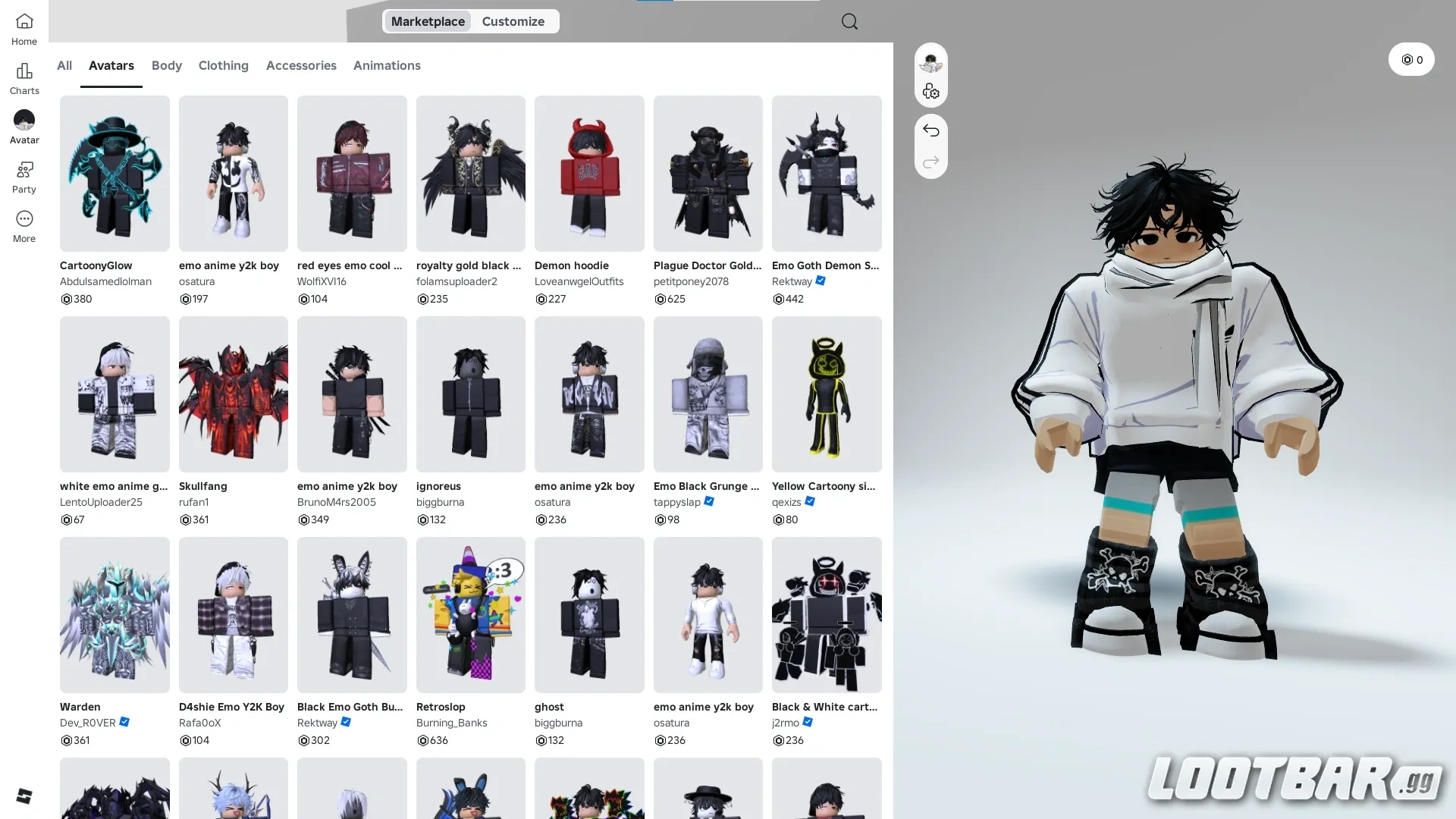 Avatar Shop marketplace