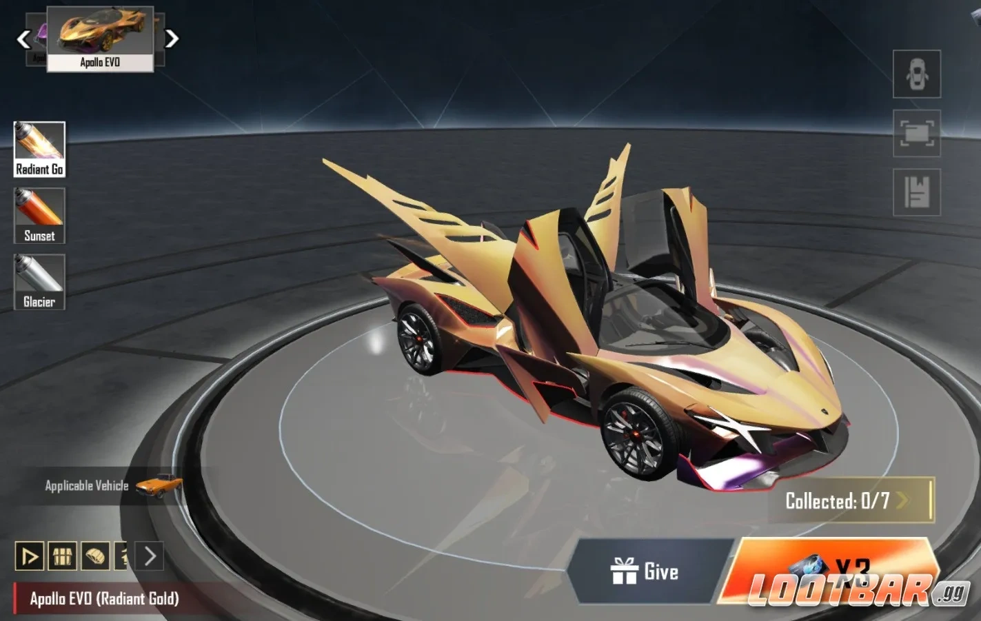 Apollo Project EVO (Radiant Gold) PUBG Mobile