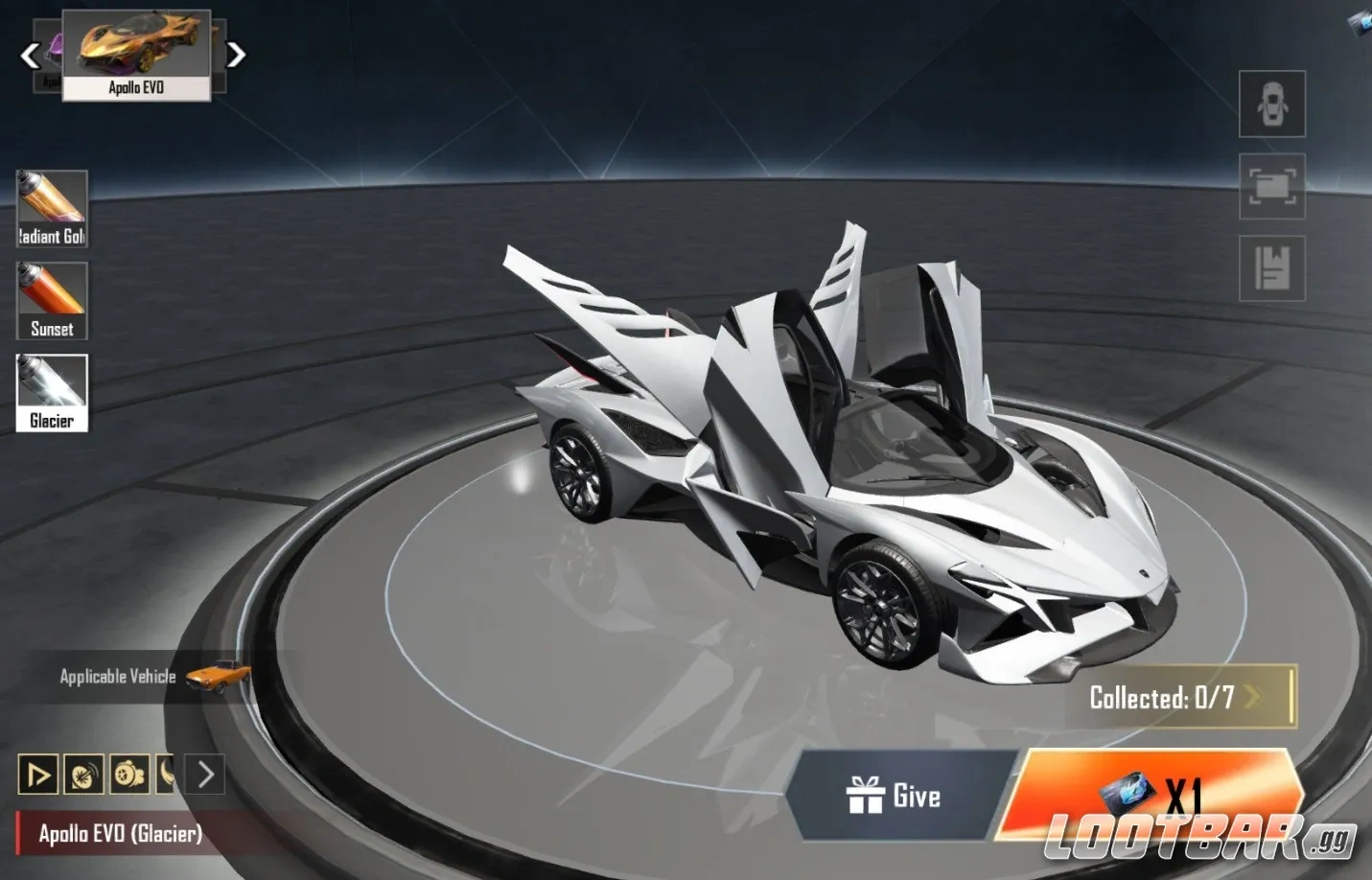 Apollo Project EVO (Glacier) PUBG Mobile