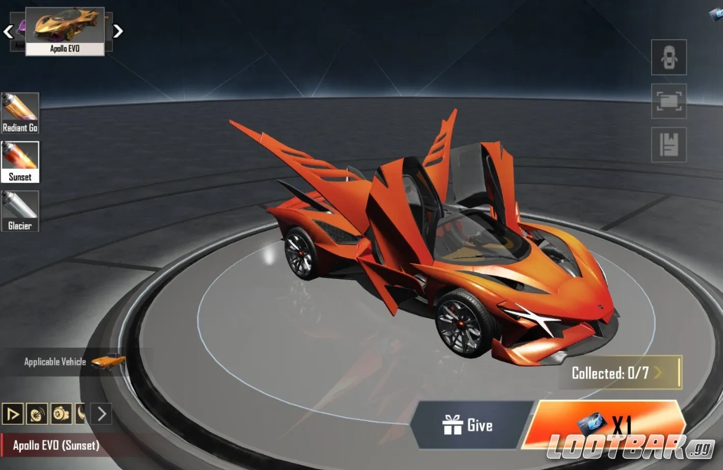 Apollo Project EVO (Sunset) PUBG Mobile