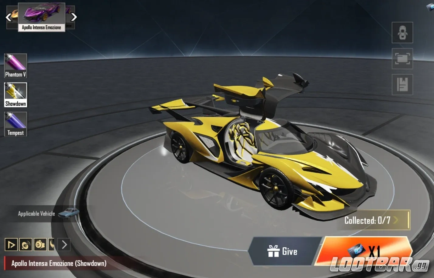 Apollo Intensa Emozione (Showdown) PUBG Mobile