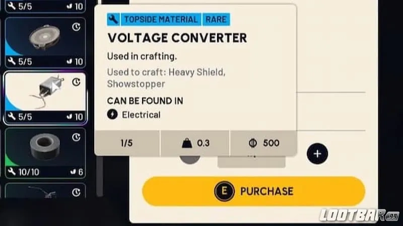 Buy Voltage Converters in Arc Raiders.