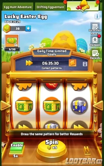 gira el huevo de Pascua de la suerte