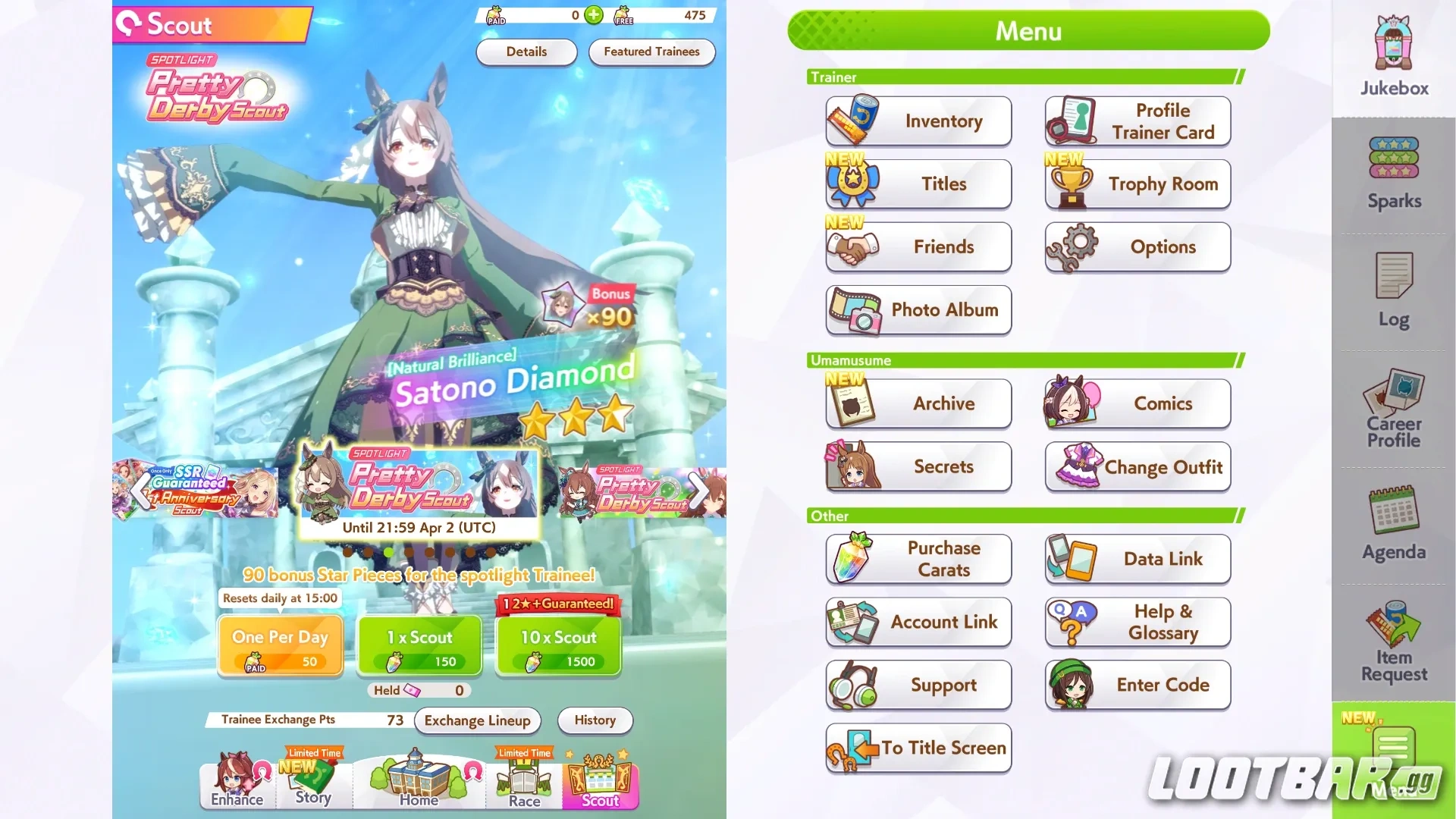 satono diamond in game banner