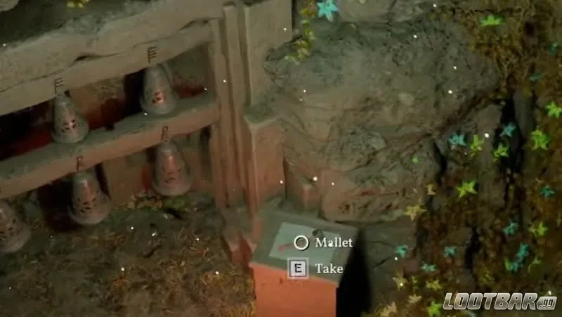 Mallet in eight bell puzzle in rimson Desert.
