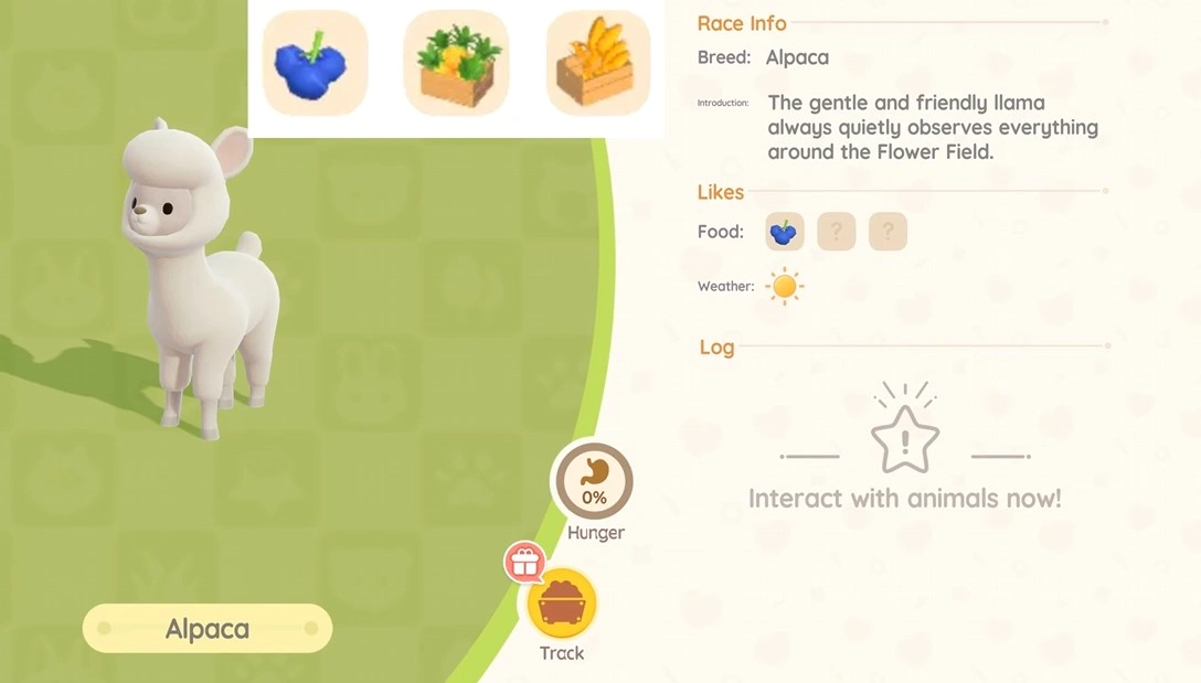 Alpaca Favorite Food in Heartopia 