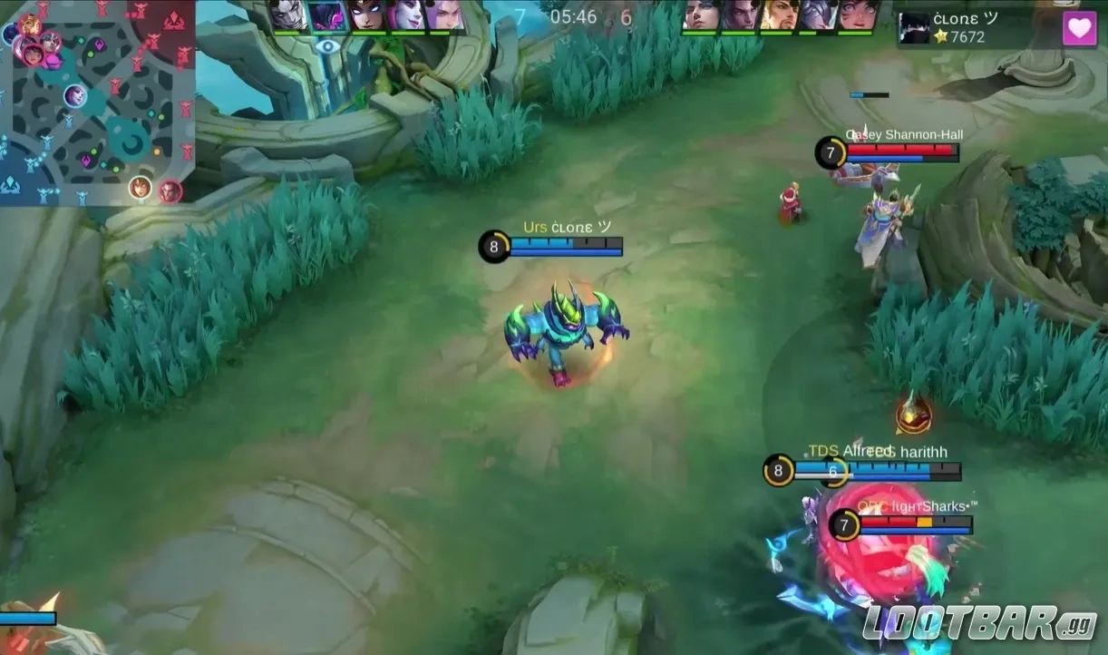 Gloo использует ультимейт и ломает позицию соперника в MLBB