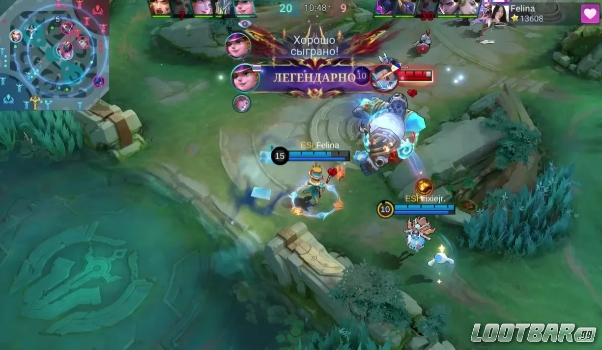 Harley быстро находит цель и старается разогнать преимущество в MLBB