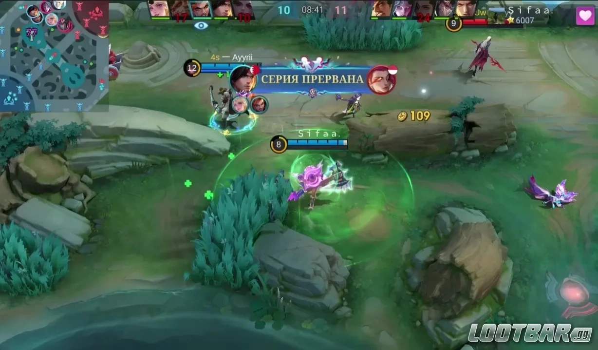 Hilda на позиции роумера агрессивно захватывает старт игры в MLBB