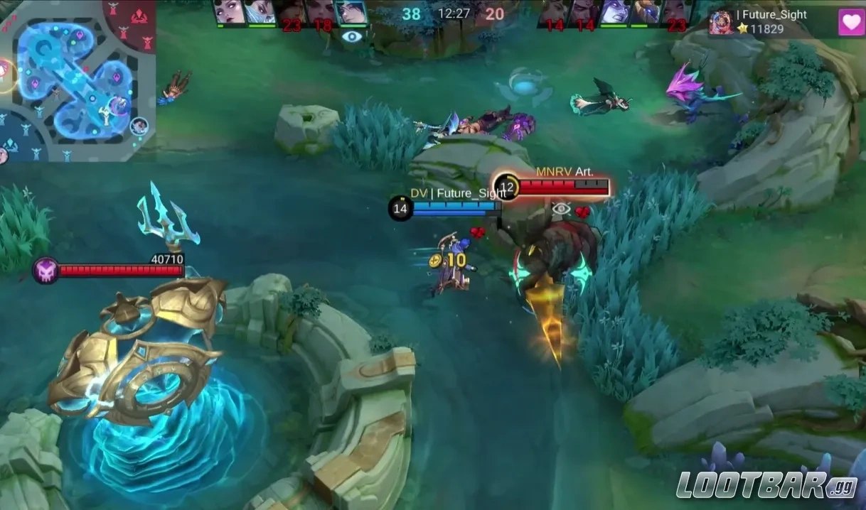 Marcel быстро перемещается по карте и усиливает командный врыв в Mobile Legends