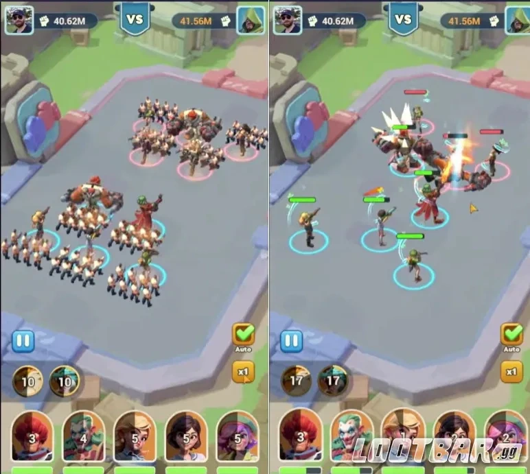 Результаты боя с Тарзаном на арене - высокий урон и выживаемость героя в сравнении с союзниками