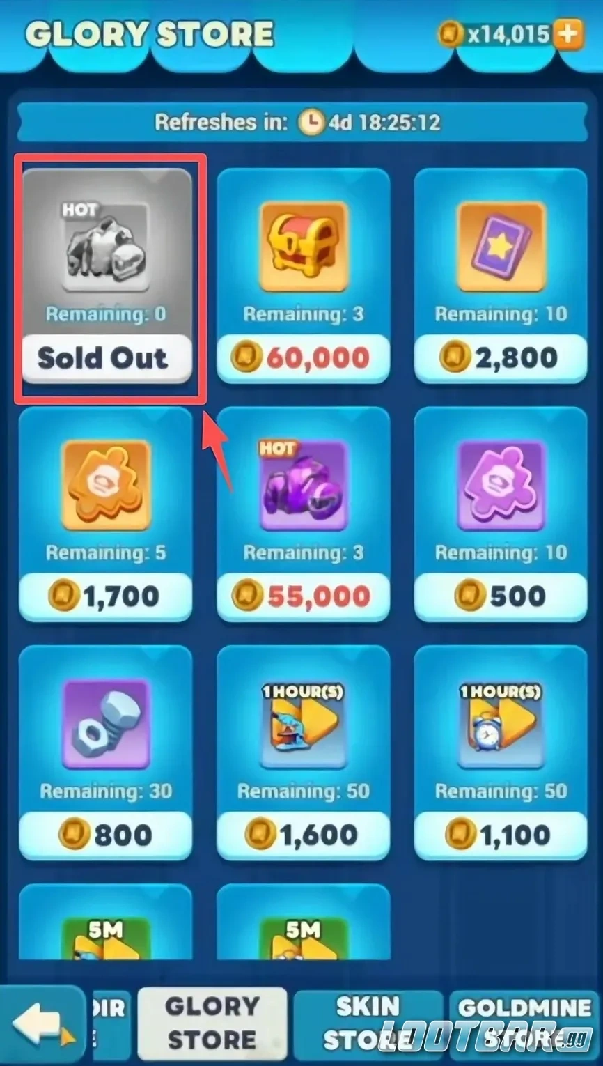 Магазин славы в Tiles Survive