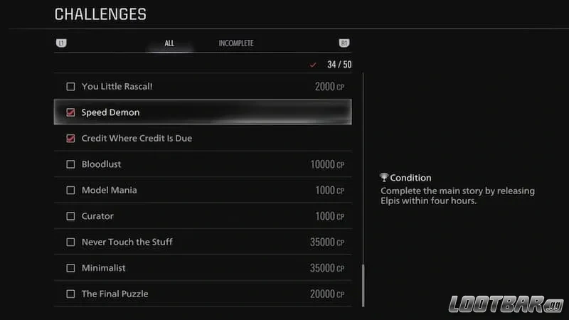 Speed Demon achievement in Resident Evil Requiem.