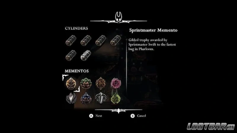 Sprintmaster Memento in Hollow Knight: Silksong.