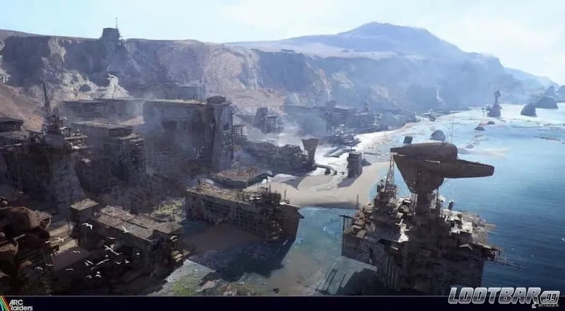 An aerial view of Riven Tides in Arc Raiders.