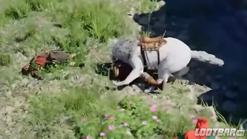 Mount helping by fighting enemies in Crimson Desert.