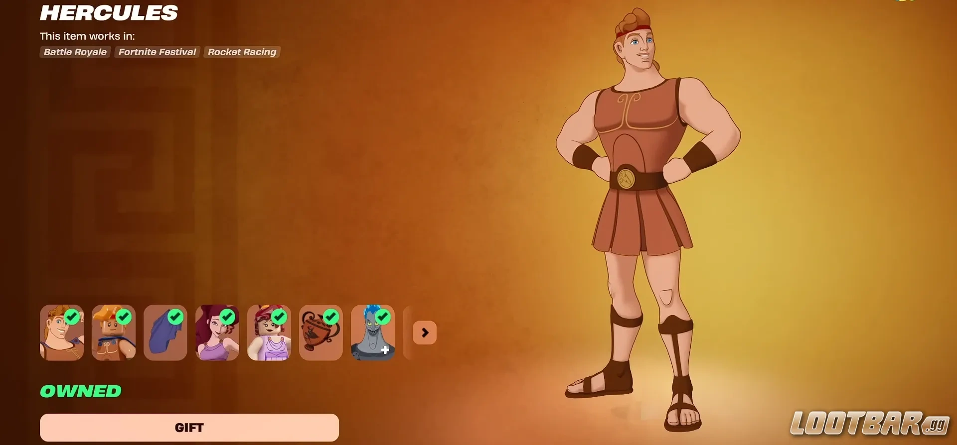 Hercules Fortnite skin