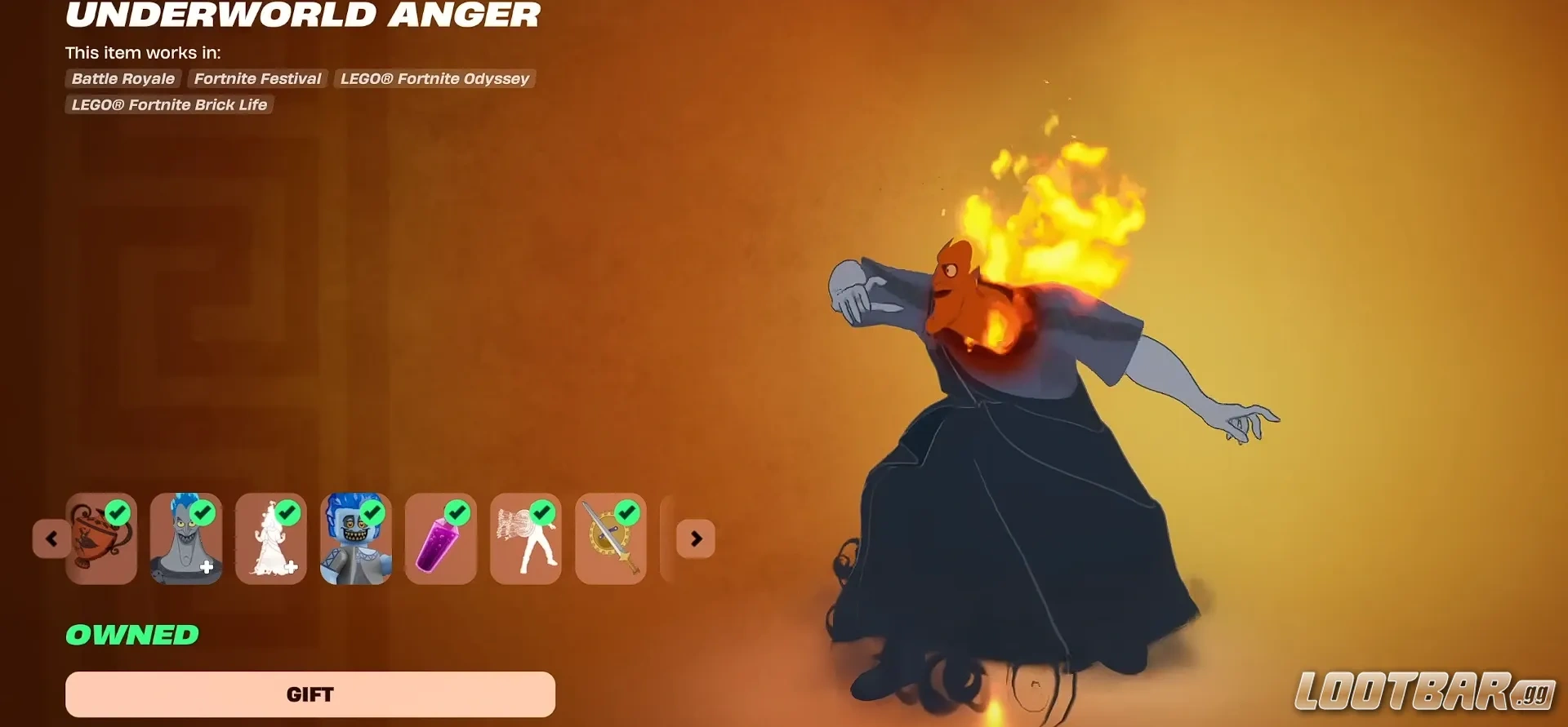 Hades performing his built-in emote