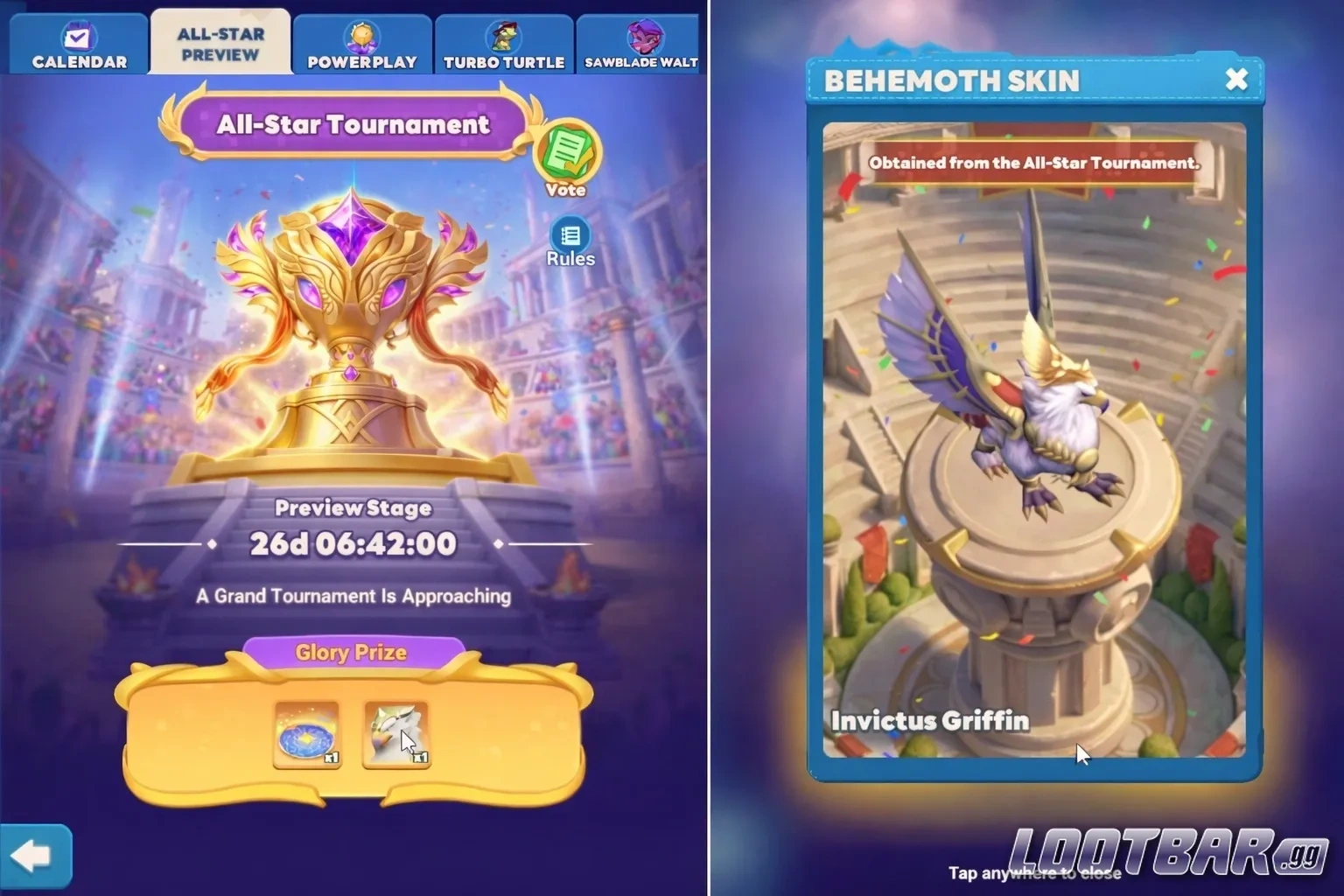 Новый турнир с грифонами в Tiles Survive