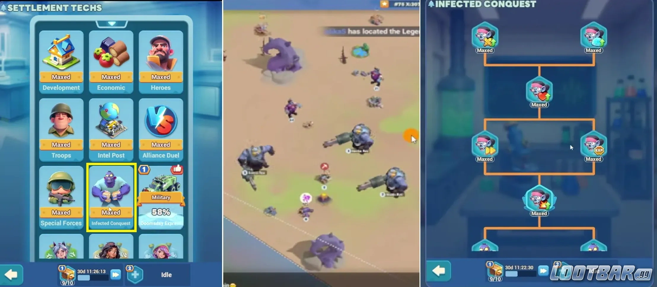 Заражённые зоны в Tiles Survive с наградами в виде ускорителей и ресурсов