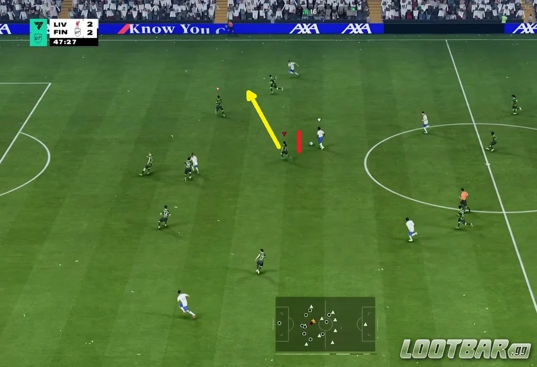 Перекрытие линии передачи и сбивание темпа атаки соперника в EA Sports FC 26