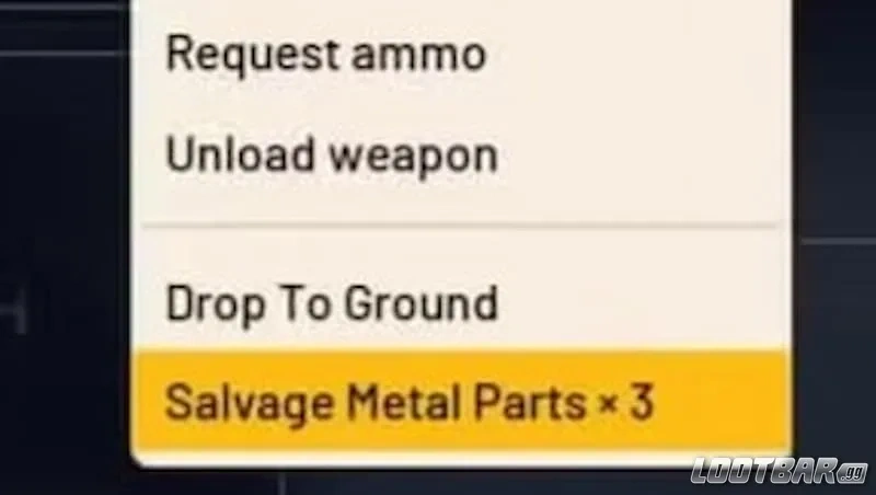 Salvage option in Arc Raiders.