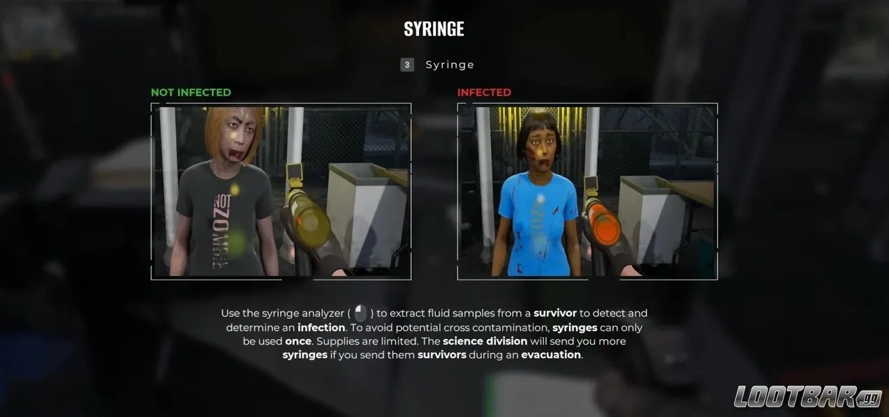 quarantine zone the last check Syringe Analyzer