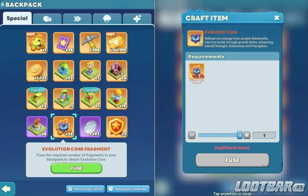 Создание ядра возвышения из 100 частей в Tiles Survive