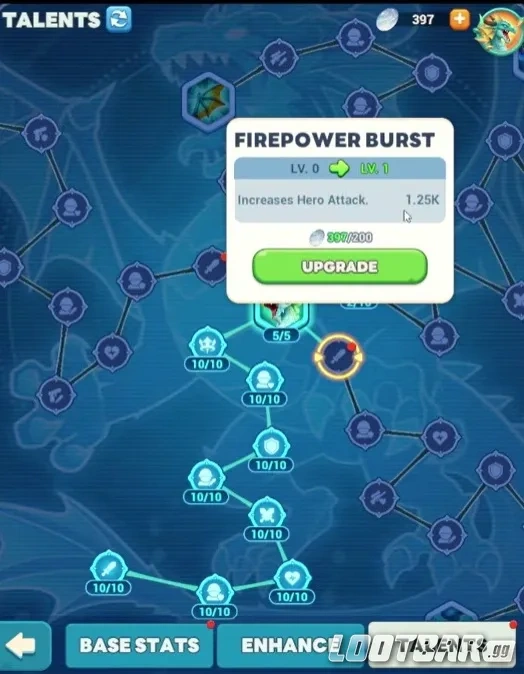 Выбор между фиксированным уроном и процентным бонусом в дереве талантов титана