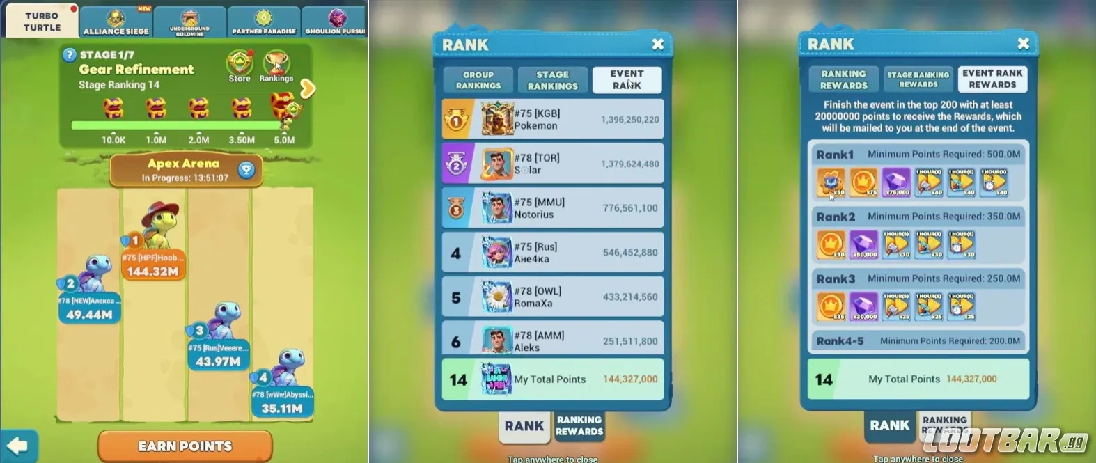 Рейтинговый ивент между штатами с наградами для титанов в Tiles Survive