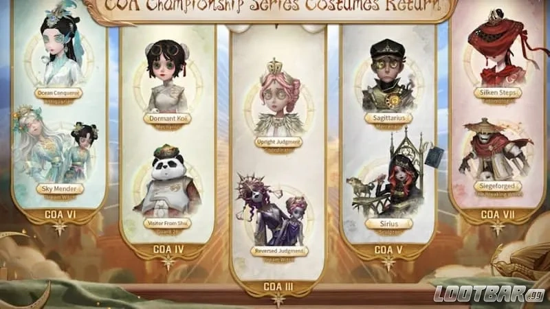 Previous COA winner costume identity V