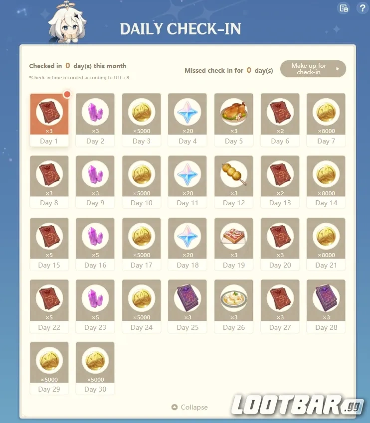 genshin check in grid
