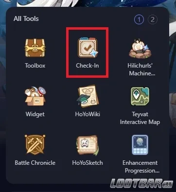 genshin hoyolab check in icon