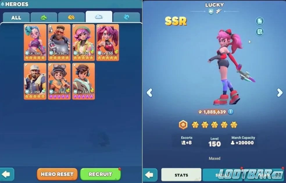 Героиня Lucky в Tiles Survive и её ключевой навык на снижение расхода выносливости