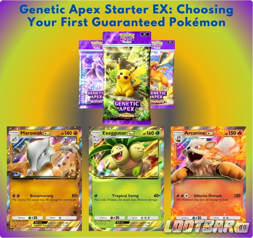 Genetic Apex Starter EX Choosing Your First Guaranteed Pok&eacute;mon