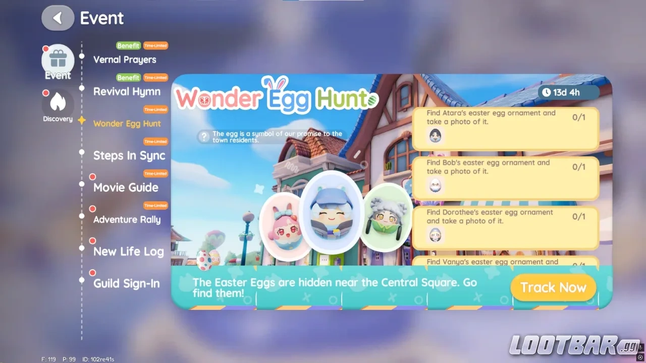 Wonder Egg Hunt Interface