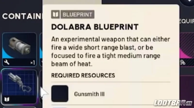 Dolabra Blueprint in Arc Raiders.