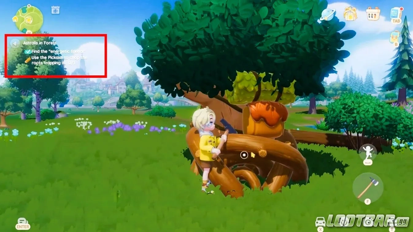 Astralis in Forest Quest in Heartopia to unlock Roaming Oak Timber