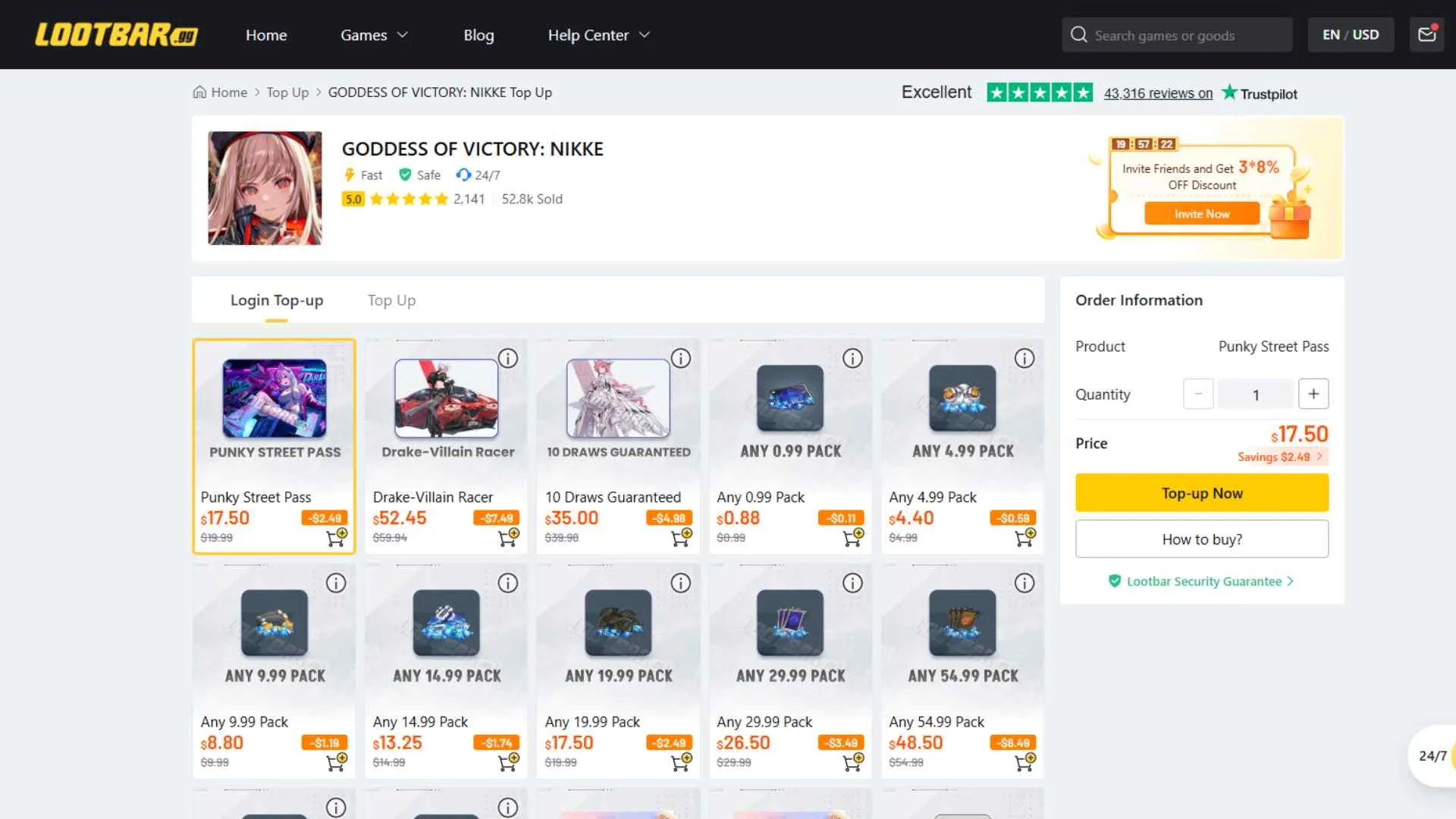 &nbsp;top up Goddess of Victory Nikke