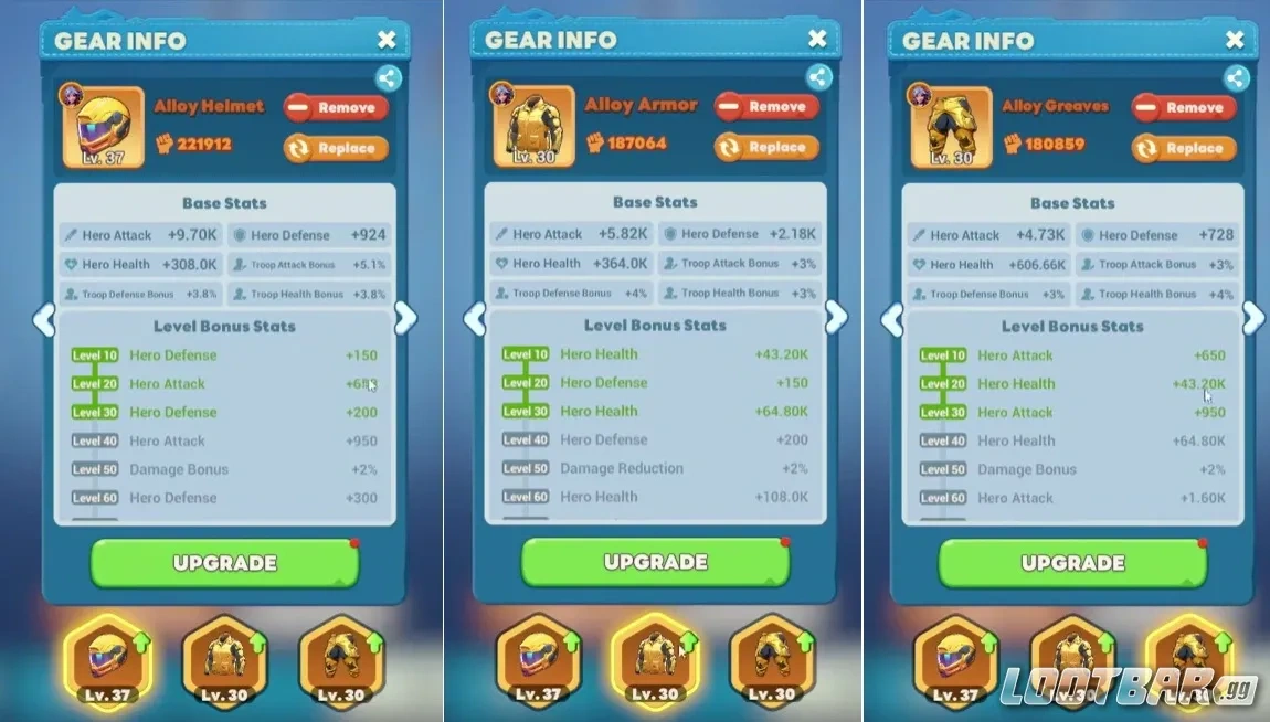 Жёлтый комплект экипировки в Tiles Survive, где шлем и брюки названы лучшими ранними апами для Бэкки