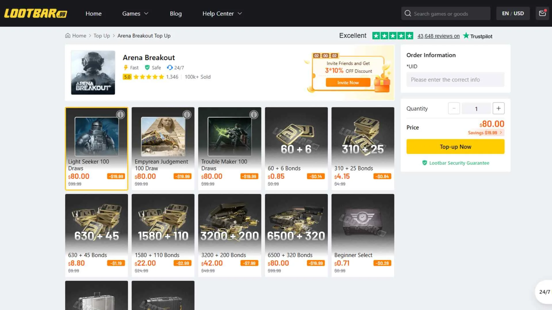 Arena Breakout topups