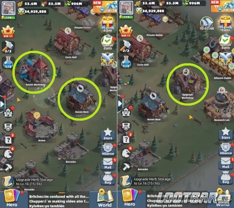 Здания Ворона в Last Asylum: Plague - мастерская Ворона, гнездо Ворона и мастерская эпиграфов