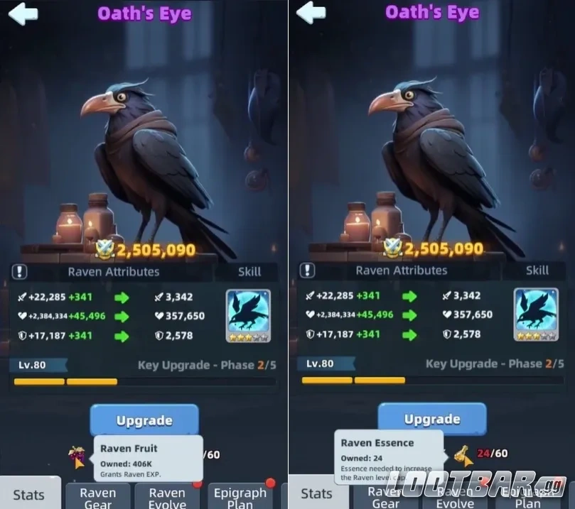 Прокачка уровня Ворона с использованием плодов Ворона и эссенции Ворона в Last Asylum: Plague