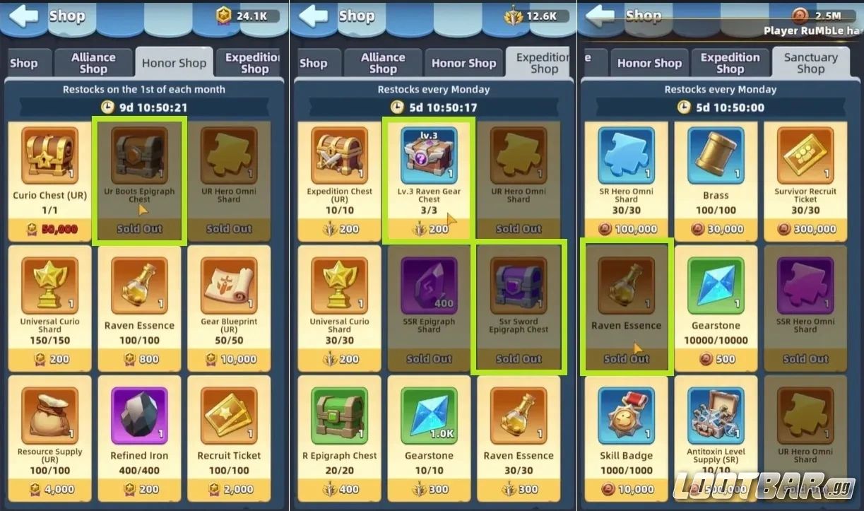 Магазины с ресурсами для Ворона в Last Asylum: Plague - экспедиция и святилище